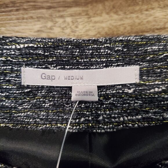 NWT $90 Gap Women's Medium Gray Black Metallic Full Zip Blazer Jacket Pockets - Picture 5 of 10